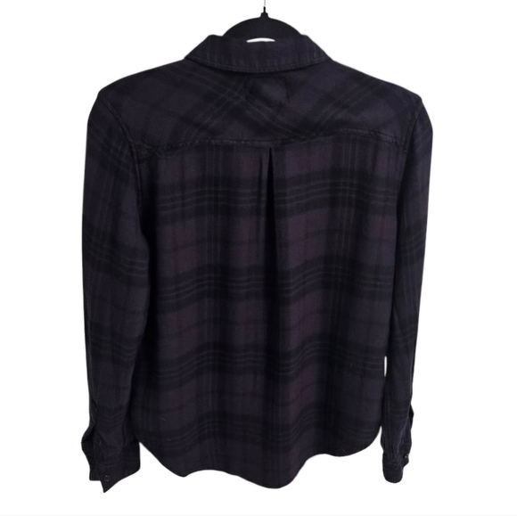 Rails Hunter Plaid Relaxed Fit Shirt Button-down Gray & Black Onyx/Jet Sz Small - Picture 3 of 12